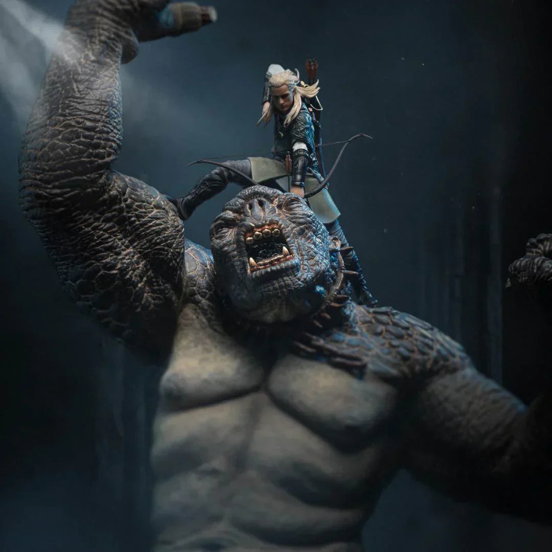 Legolas Vs Cave Troll Deluxe - Lord of the Rings - Art Scale 1/10 By Iron Studios