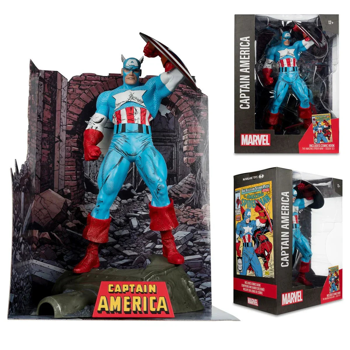 Captain America The Amazing Spider-Man #323 1:6 Scale Posed Figure with Scene
