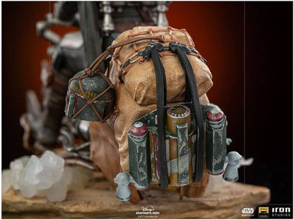 The Mandalorian on Speederbike Deluxe Art Scale 1/10 Statue By Iron Studios