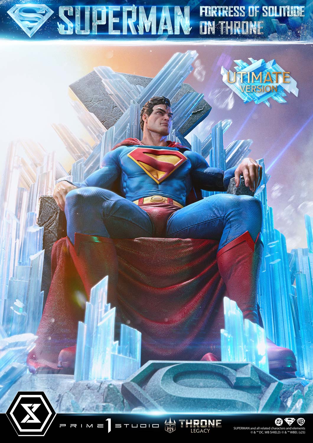 Superman Fortress of Solitude on Throne (Ultimate Bonus Version) Statue by Prime 1 Studio