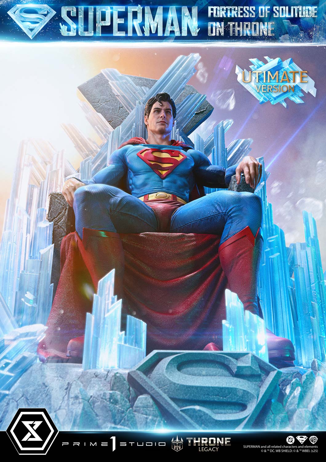 Superman Fortress of Solitude on Throne (Ultimate Bonus Version) Statue by Prime 1 Studio