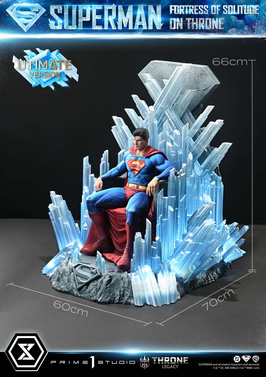 Superman Fortress of Solitude on Throne (Ultimate Bonus Version) Statue by Prime 1 Studio