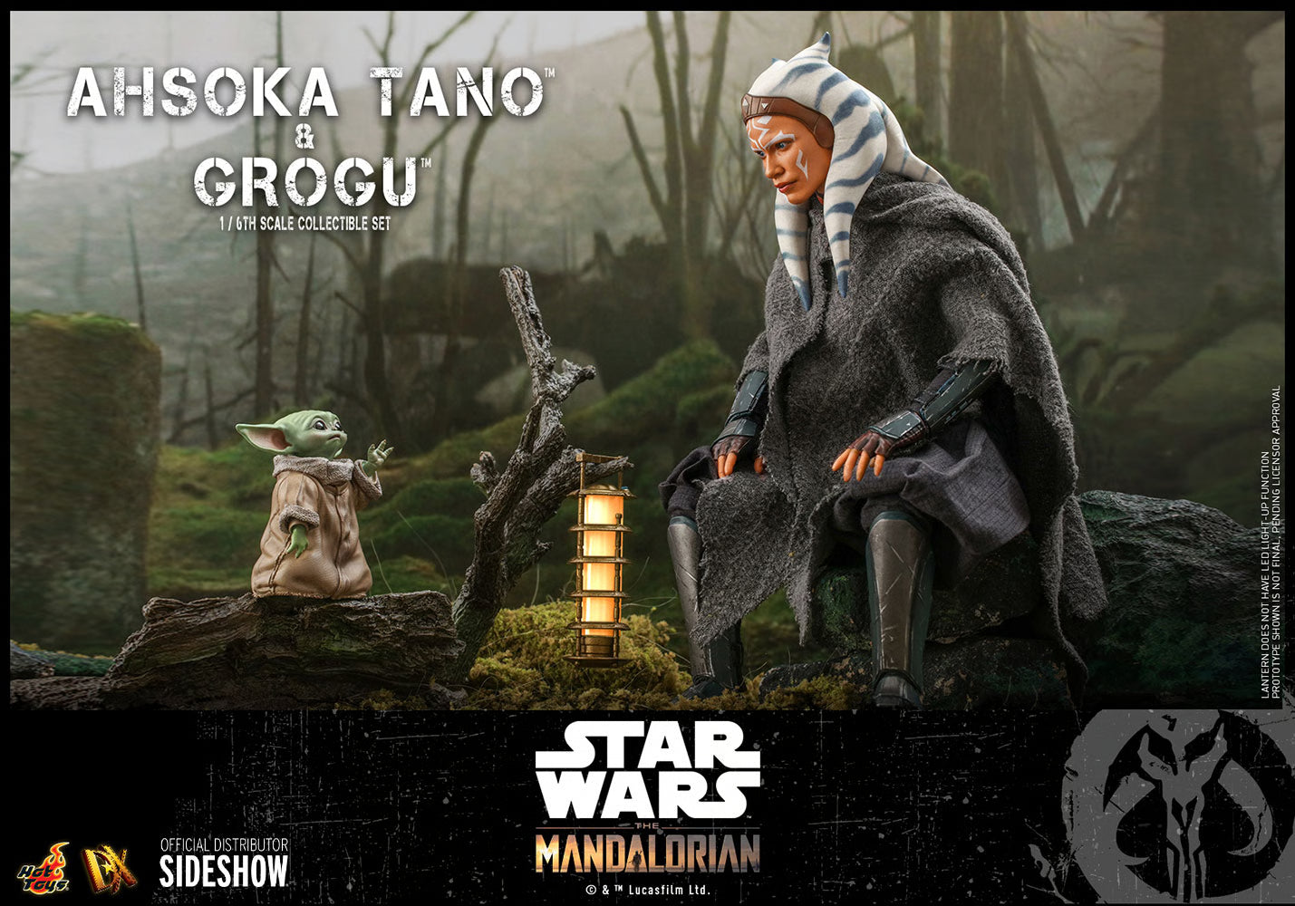 Star Wars The Mandalorian Ahsoka Tano and Grogu Set by Hot Toys