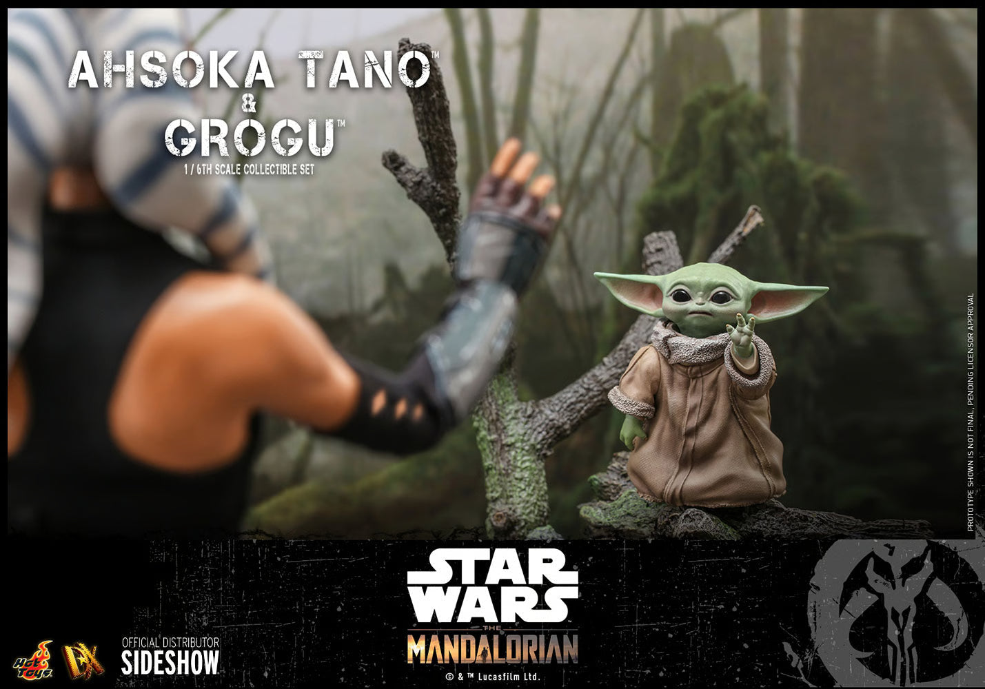 Star Wars The Mandalorian Ahsoka Tano and Grogu Set by Hot Toys