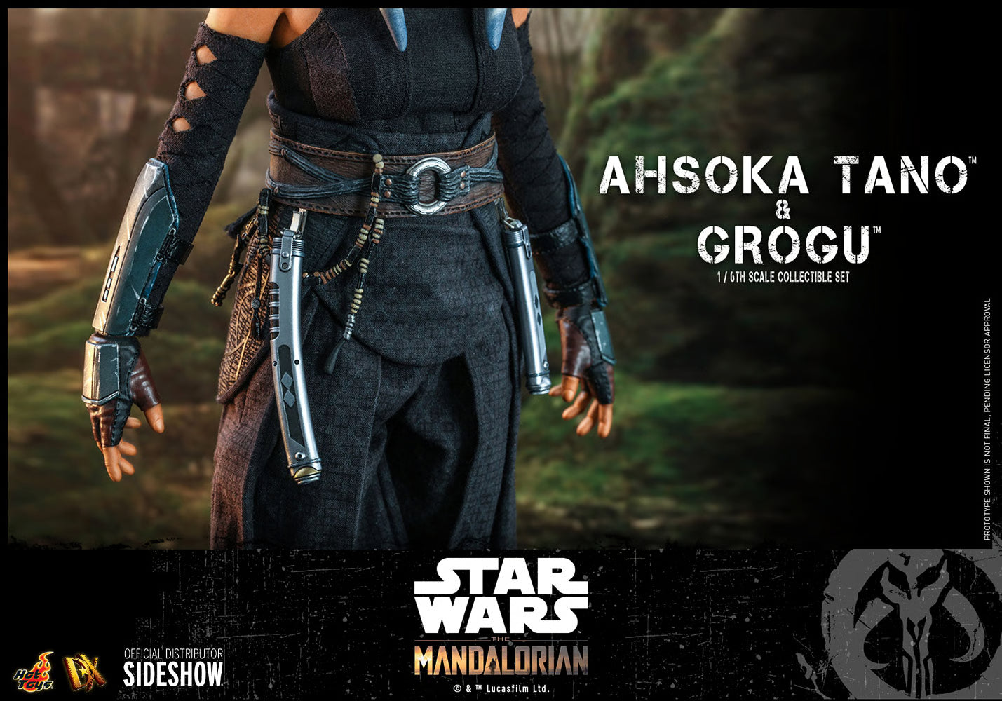 Star Wars The Mandalorian Ahsoka Tano and Grogu Set by Hot Toys