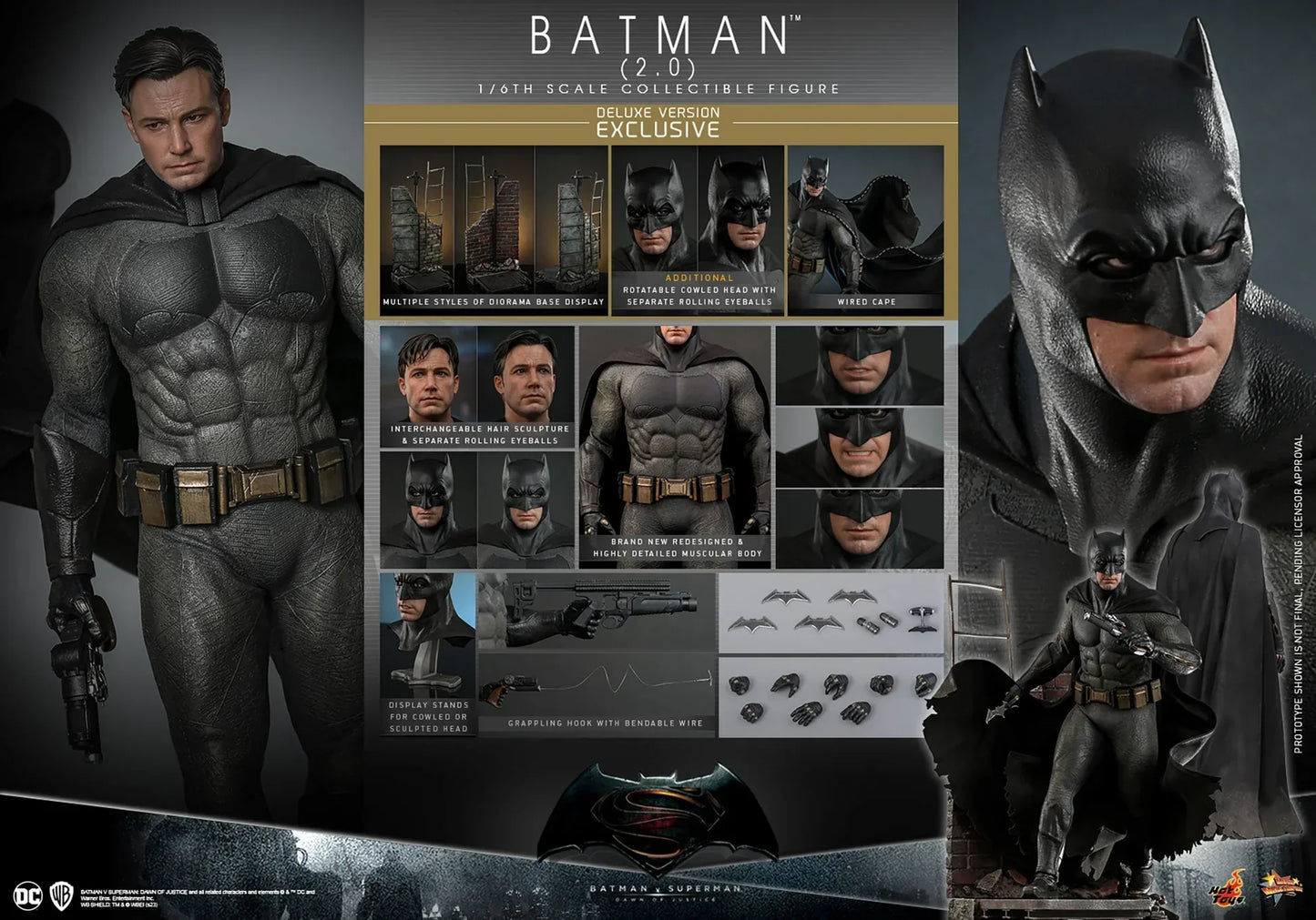 BATMAN (2.0) Sixth Scale (DELUXE VERSION) Figure by Hot Toys