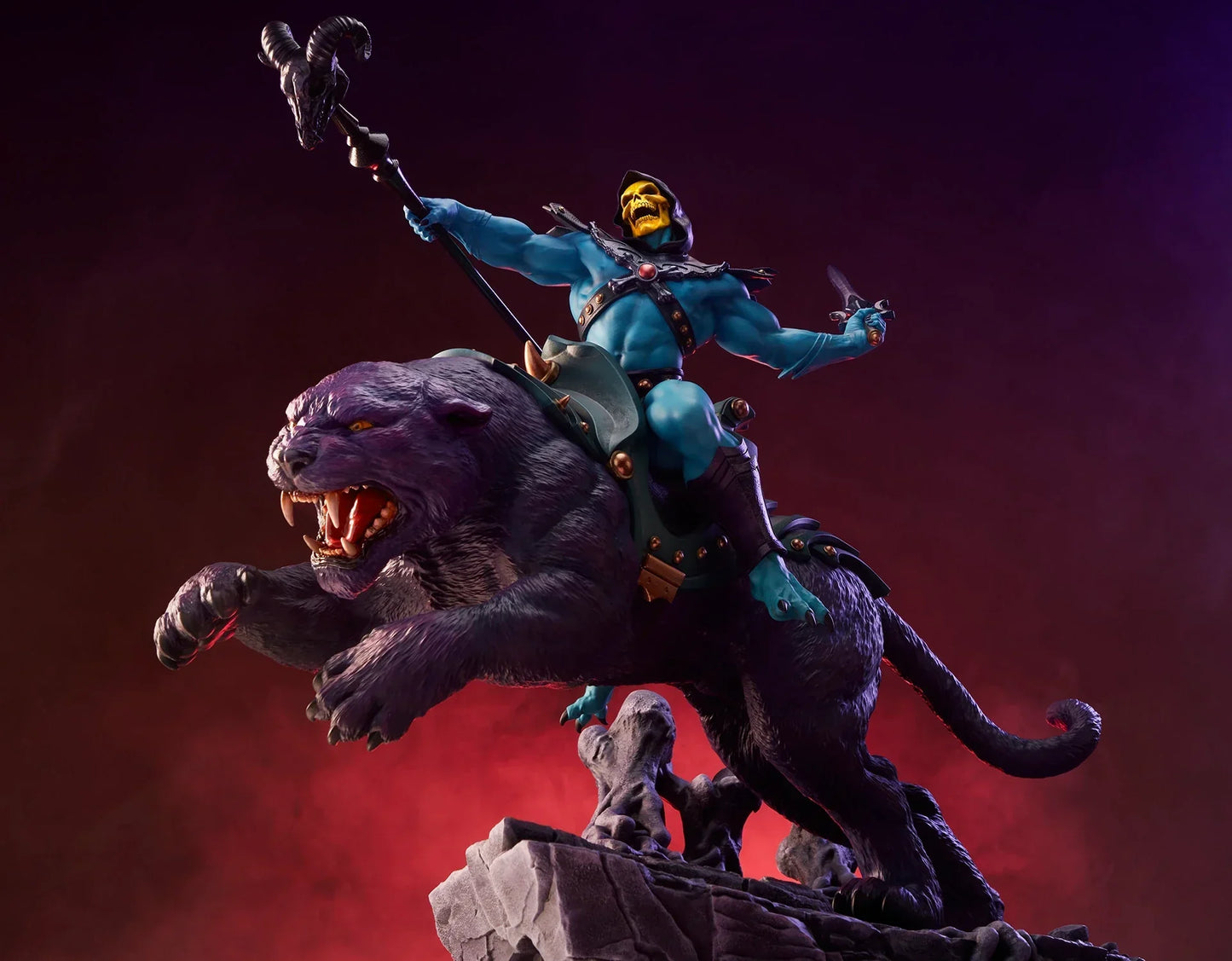 Skeletor & Panthor Classic Deluxe Statue By Tweeterhead