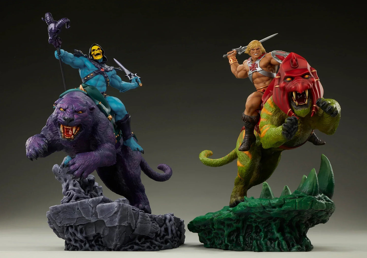 Skeletor & Panthor Classic Deluxe Statue By Tweeterhead